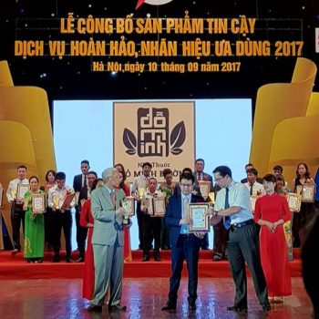 Giải thưởng Cúp Vàng: “Sản phẩm tin cậy, dịch vụ hoản hảo, nhãn hiệu ưa dùng 2017”